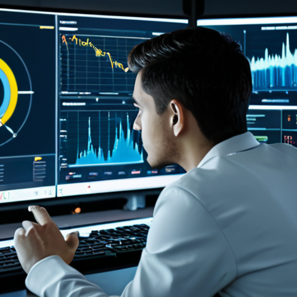 A focused, professional young adult analyzing complex gaming statistics on multiple holographic screens in a modern, well-lit strategy room. The screens display abstract charts, graphs, and tactical maps with stylized data visualizations. The subject is wearing a modest, futuristic professional jumpsuit, fully clothed, appropriate attire. The overall mood is intelligent and strategic. Perfect anatomy, correct proportions, natural pose, well-formed hands, proper finger count, natural body proportions. High-resolution, professional photography, cinematic lighting, ultra-detailed, safe for work, appropriate content, family-friendly.