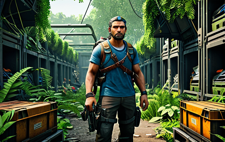 Early Game Survival**

"A focused player character, fully clothed in practical starting gear, navigating a cluttered resource zone in a game environment, safe for work, appropriate attire, looting crates and containers, surrounded by lush foliage, perfect anatomy, natural proportions, professional, high quality."

**