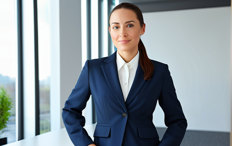 이터널리턴 플레이 타임 단축법 - Professional Businesswoman**

"A professional businesswoman in a tailored, modest business suit, sta...