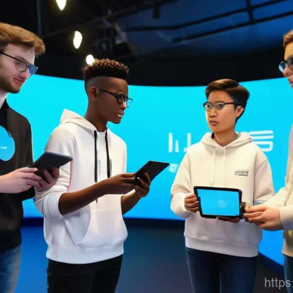 이터널리턴 글로벌 커뮤니티 운영 - "A diverse group of young adult and teenage gamers, representing various global backgrounds, are act...