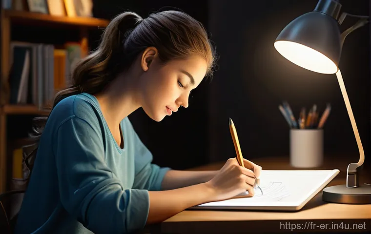 이터널리턴 글로벌 팬아트 갤러리 - **Prompt:** "A highly detailed digital painting of a young female artist, mid-20s, with a focused an...