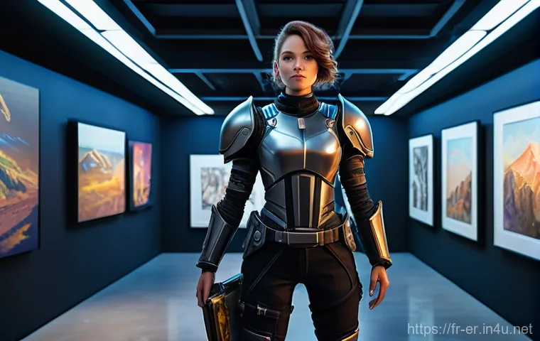 이터널리턴 글로벌 팬아트 갤러리 - **Prompt:** "A highly detailed digital painting of a young female artist, mid-20s, with a focused an...