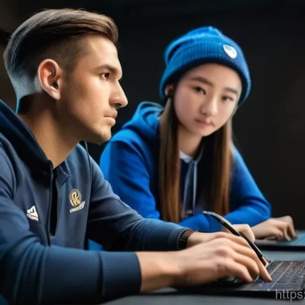 이터널리턴 유료 코칭 플랫폼 비교 - **Prompt:** A focused, professional-looking esports coach (male, 30s, dressed in a smart casual polo...