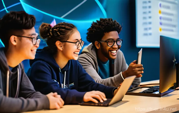 이터널리턴 커뮤니티 활성화 전략 - Community Event: "Beyond the Screen" Gathering**

A vibrant, brightly lit gaming community space, fi...